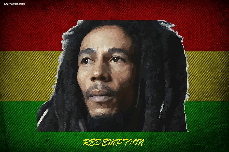 Bob Marley Digital Art - Redemption by Blue Crescent Studio