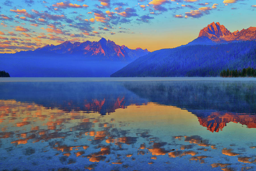 Redfish Lake Morning Reflections Photograph by Greg Norrell