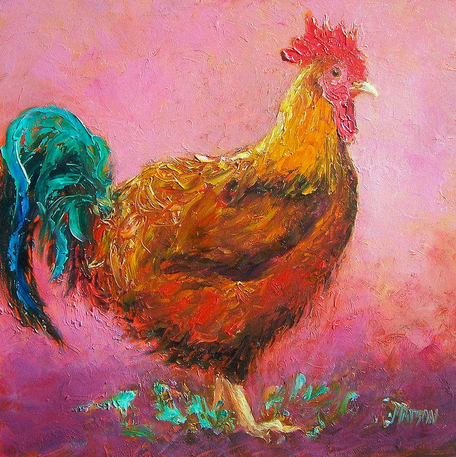 Rooster Painting - Redford the Rooster by Jan Matson