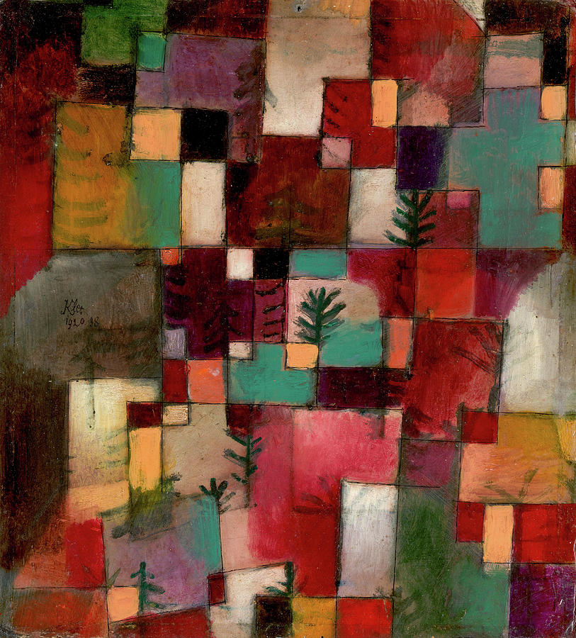 Paul Klee Painting - Redgreen and Violet-Yellow Rhythms by Paul Klee