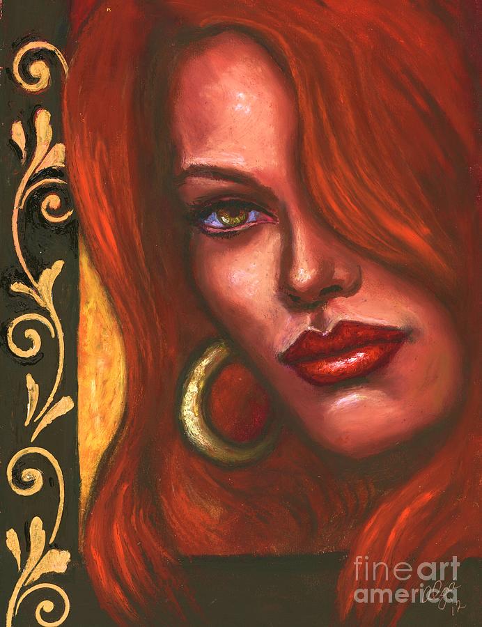 Woman Painting - Redhead by Alga Washington