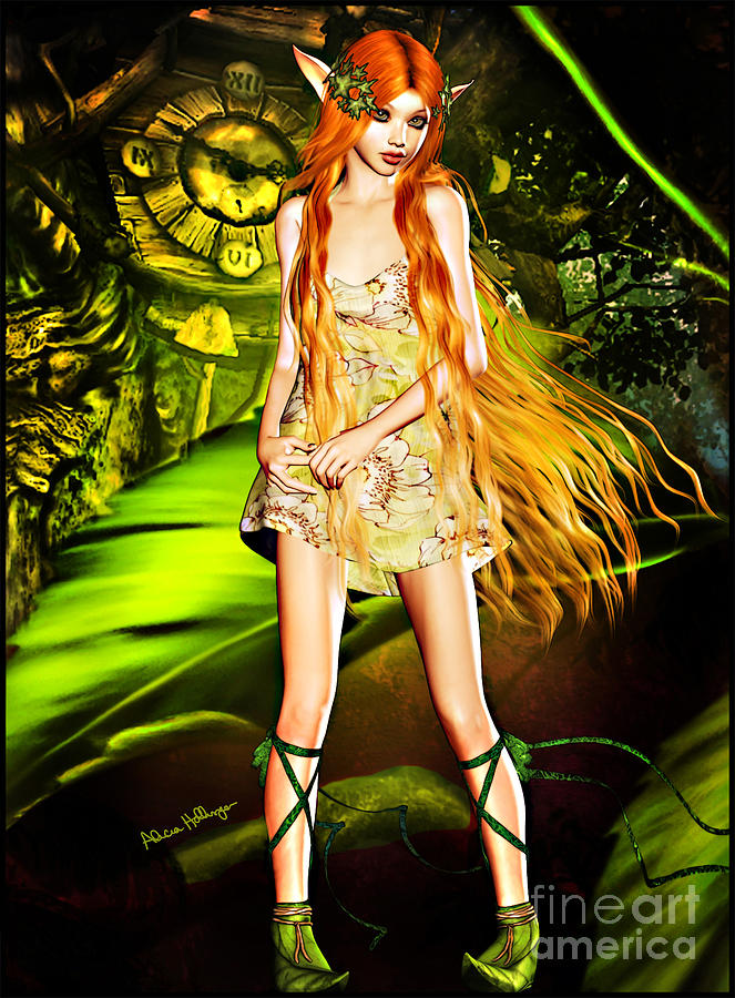 Redhead Forest Pixie Digital Art by Alicia Hollinger