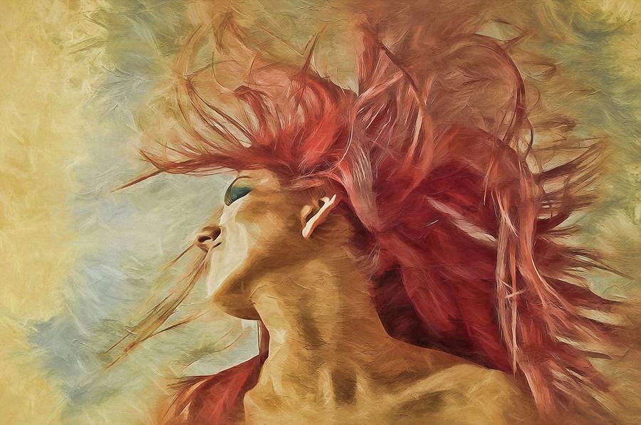 Redhead  Digital Art by Louis Ferreira