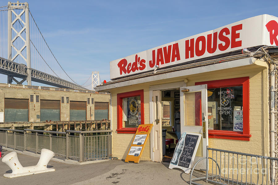 Reds Java House And The Bay Bridge At San Francisco Embarcadero DSC5761 Photograph by San Francisco