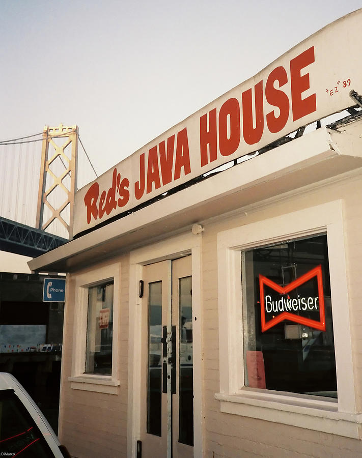 Reds Java House with Bay Bridge Photograph by Frank DiMarco