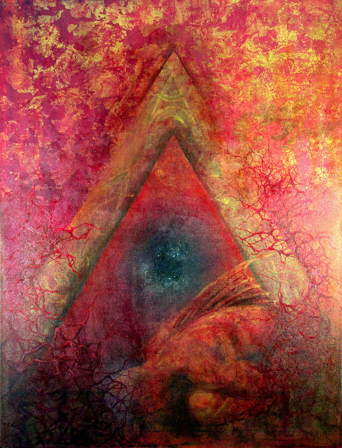 Red Stargate Painting by Ashley Kujan