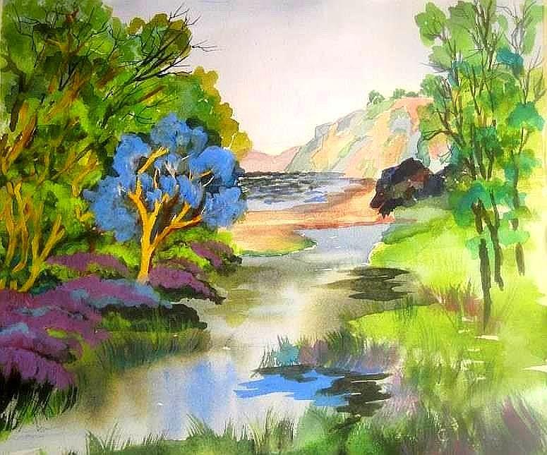 Redwood Creek  Painting by Esther Woods