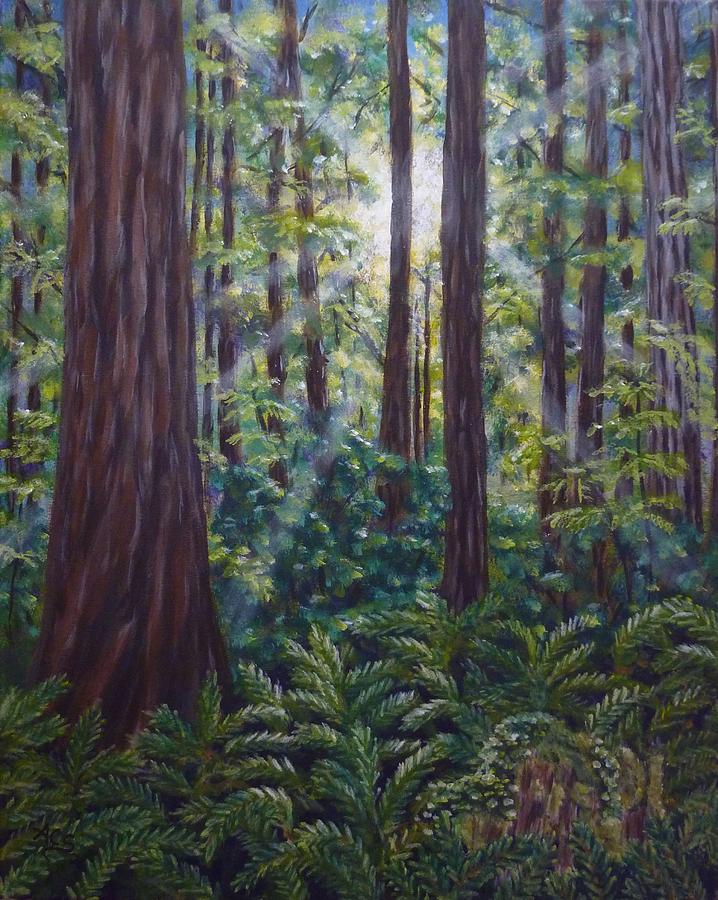 Redwoods Painting by Amelie Simmons