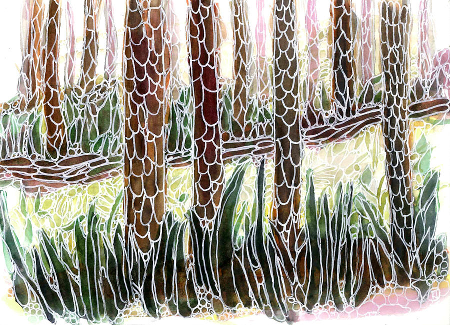 Forest Painting - Redwoods on the Path by Katie Ree Forest Painting - Redwoods on the Path by Katie Ree