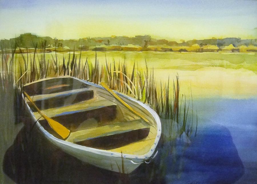 Reed Bed Painting by Edith Hunsberger