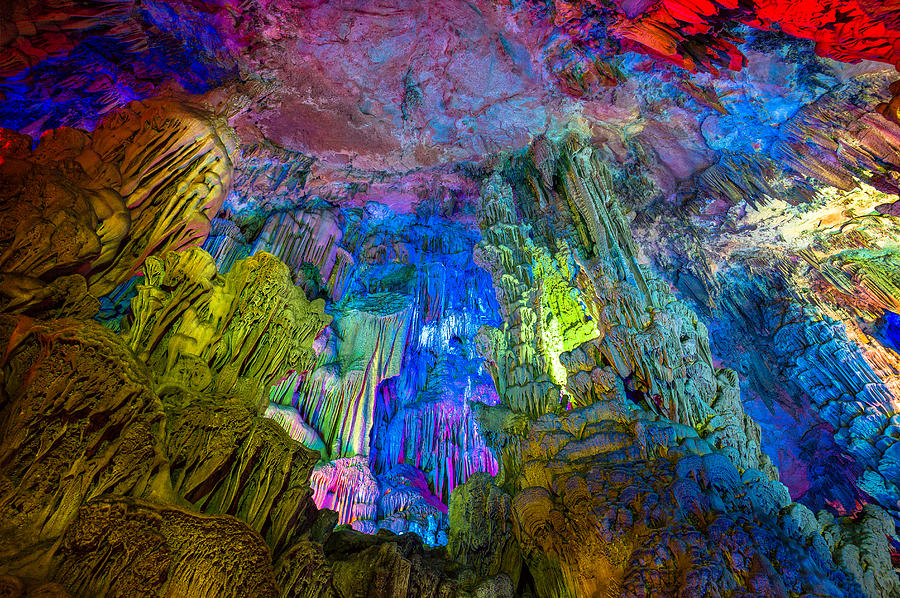 Reed Flute Cave Guilin Photograph by Judith Barath