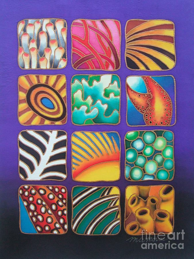 Reef Designs IX Painting by Maria Rova