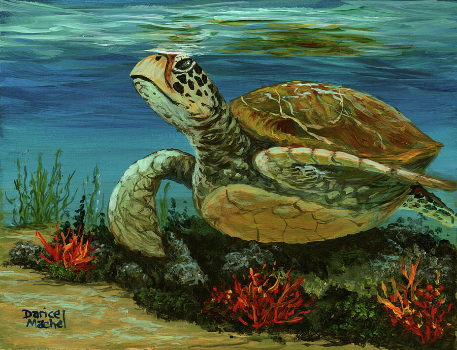 Reef Honu Painting by Darice Machel McGuire