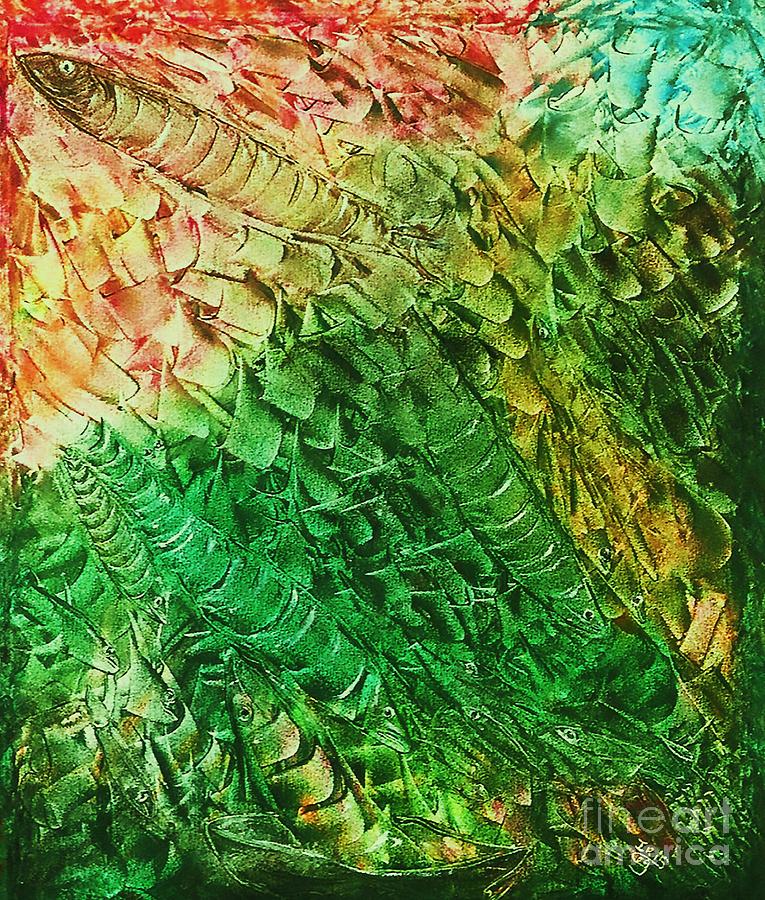 Deep Sea Fish Painting - Reef by Iris Mora Deep Sea Fish Painting - Reef by Iris Mora