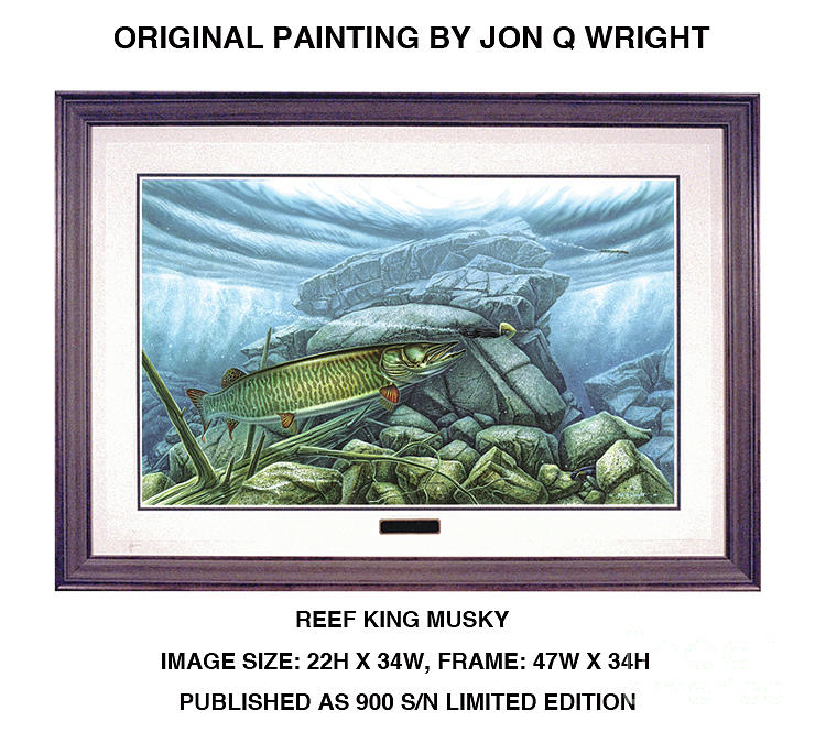 Reef King Musky #2 Painting by Jon Q Wright