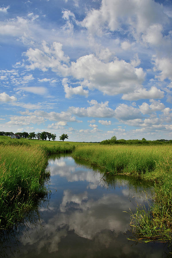 Reflected Clouds in Glacial Park Wetlands Photograph by Ray Mathis