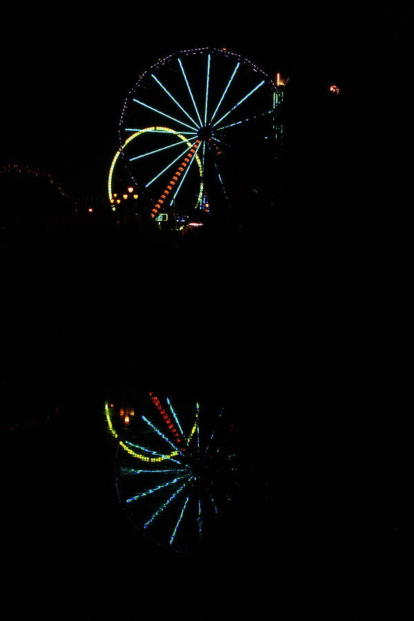 Raleigh Photograph - Reflected Ferris Wheel by Selena Lorraine