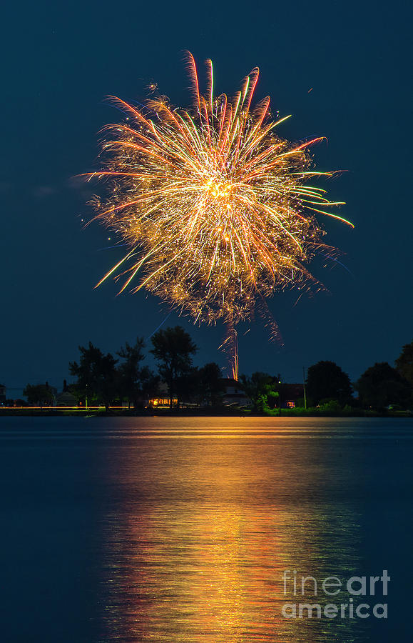 Reflected Fireworks Photograph