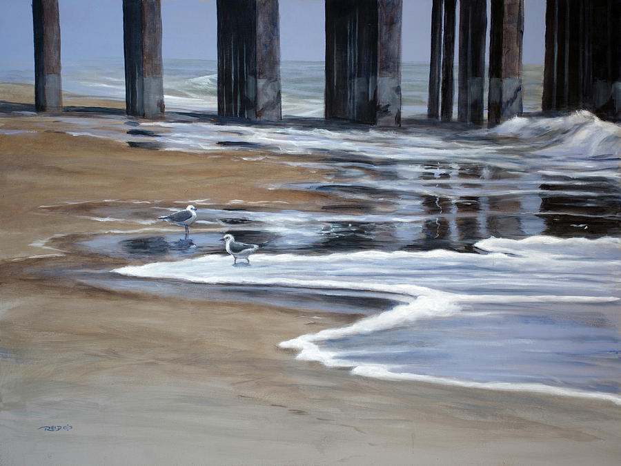 Reflected Pier Painting by Christopher Reid