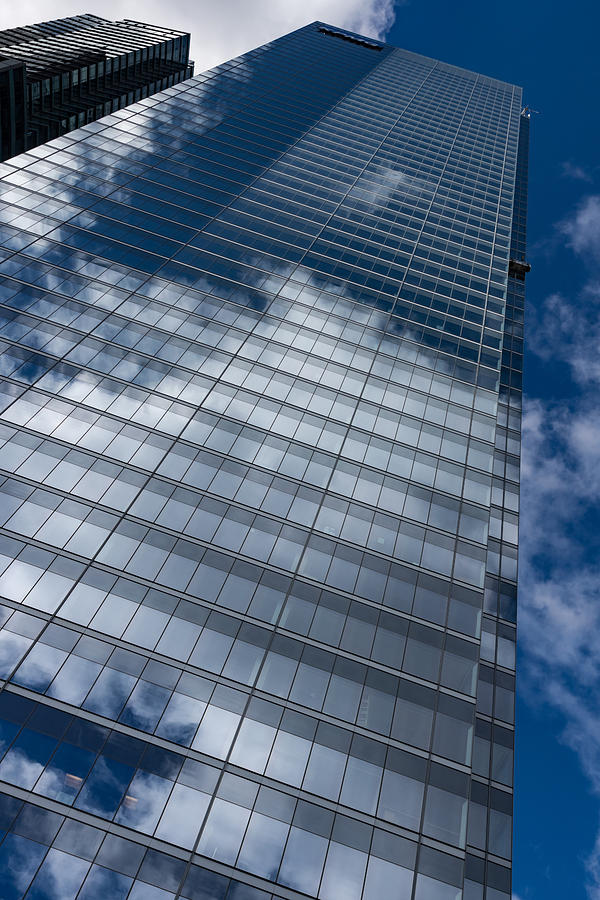 Reflected Sky - Skyscraper Geometry With Clouds - Right Photograph by Georgia Mizuleva