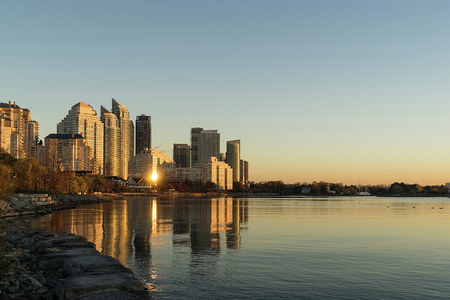 Reflected Sunrise - Marina Del Rey Waterfront Living in Toronto Photograph by Georgia Mizuleva