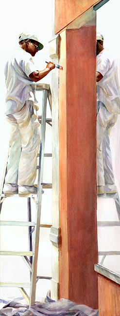 Watercolor Painting - Reflected Work by Carolyn Epperly