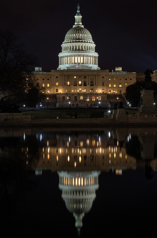 Reflecting at the Capitol Photograph by John Daly