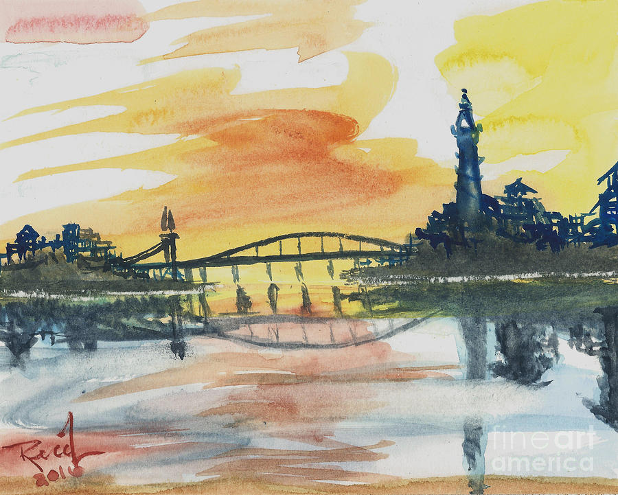 Reflecting Bridge Painting by Reed Novotny