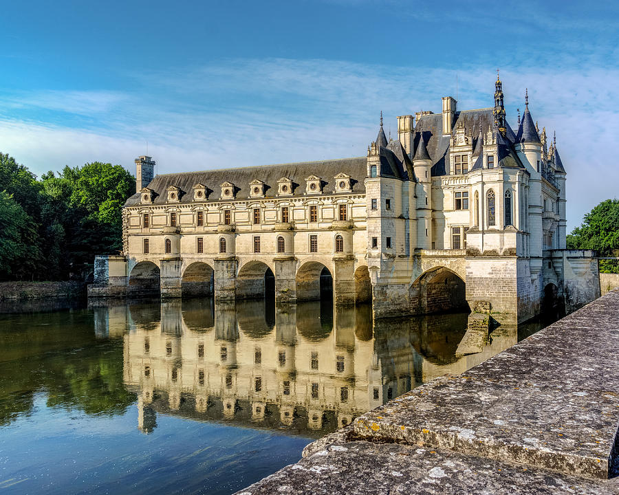 Reflecting Chateau Chenonceau in France Photograph by James Udall