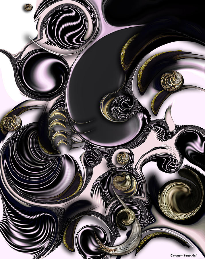 Abstract Pattern Digital Art - Reflecting Creation by Carmen Fine Art Abstract Pattern Digital Art - Reflecting Creation by Carmen Fine Art