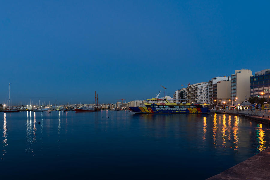 Mediterranean Sea Photograph - Reflecting on Malta - Sliema Blue Morning by Georgia Mizuleva