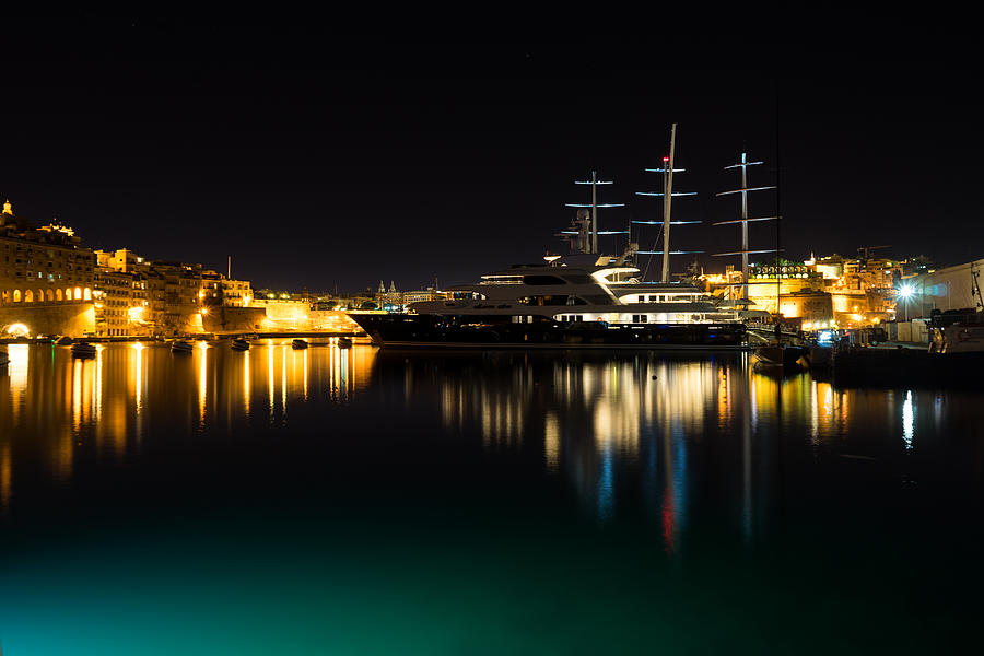 Reflecting on Malta - Vittoriosa and Senglea Megayachts Photograph by Georgia Mizuleva