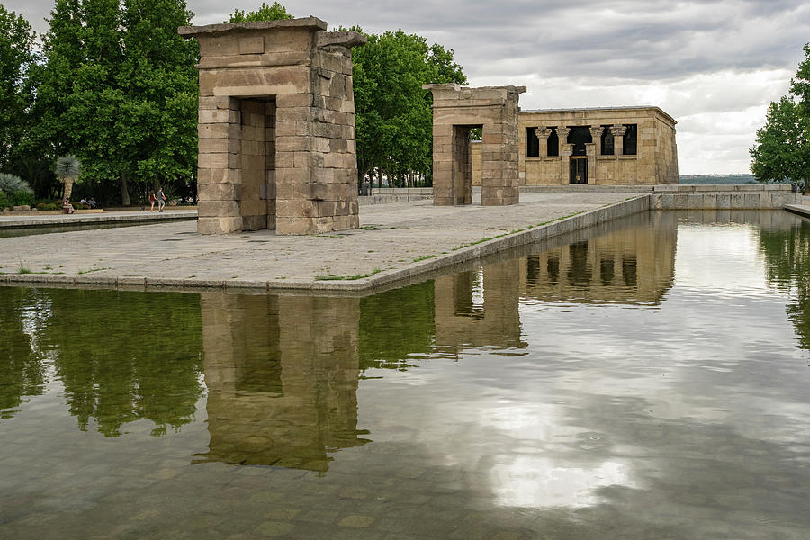 Reflecting on Millennia - Egyptian Temple Of Debod in Madrid Spain  Photograph by Georgia Mizuleva