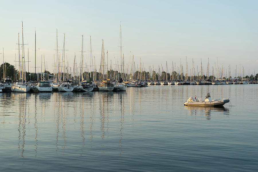 Reflecting on Yachting - Pastel Morning at the Marina Photograph by Georgia Mizuleva