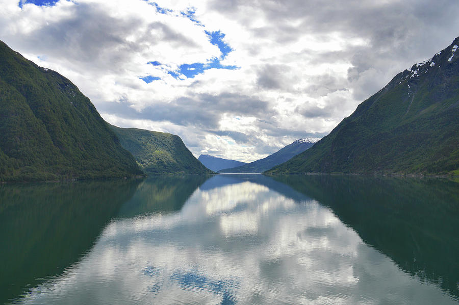 Reflecting Skjolden. Photograph by Terence Davis