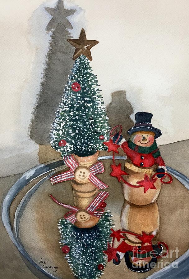 Christmas Painting - Reflecting by Sue Carmony