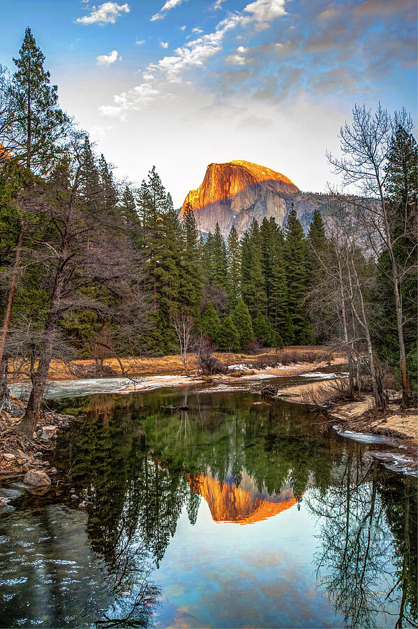 Reflecting Yosemite Half Dome Skies Photograph