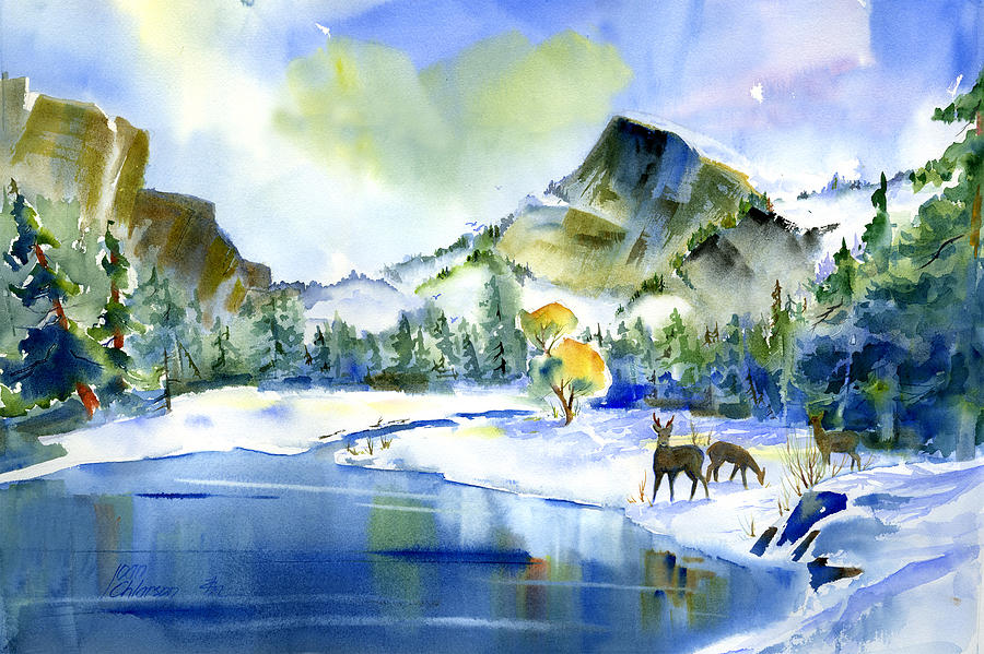 Reflecting Yosemite Painting by Joan Chlarson