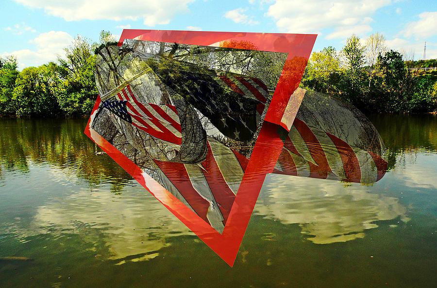 Reflection and flag as art Digital Art by Karl Rose