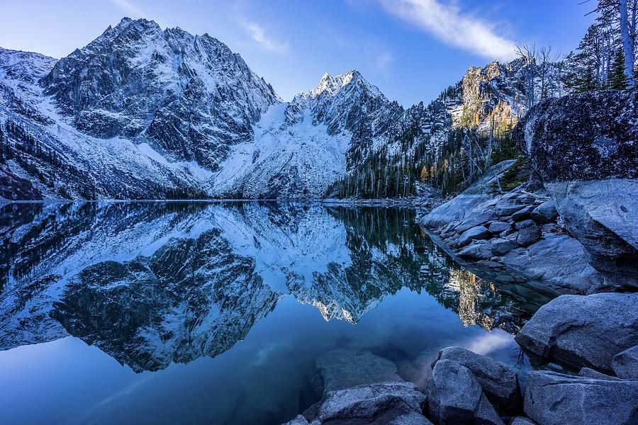 Reflection at Alpine lake Photograph by Philip Cho