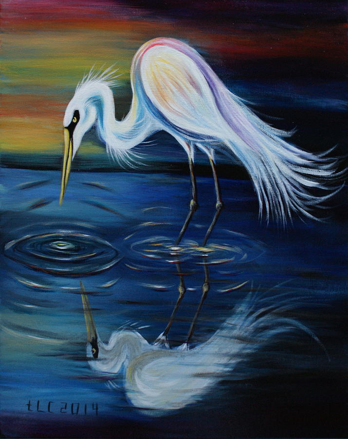 Reflection at dusk Painting by Theresa Cangelosi