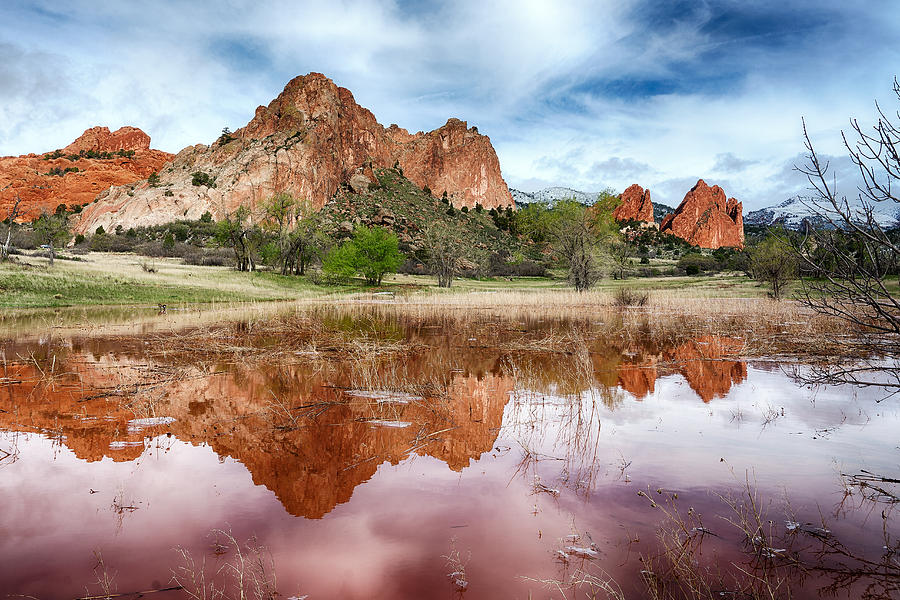 Reflection at Garden of the Gods Photograph by David Soldano