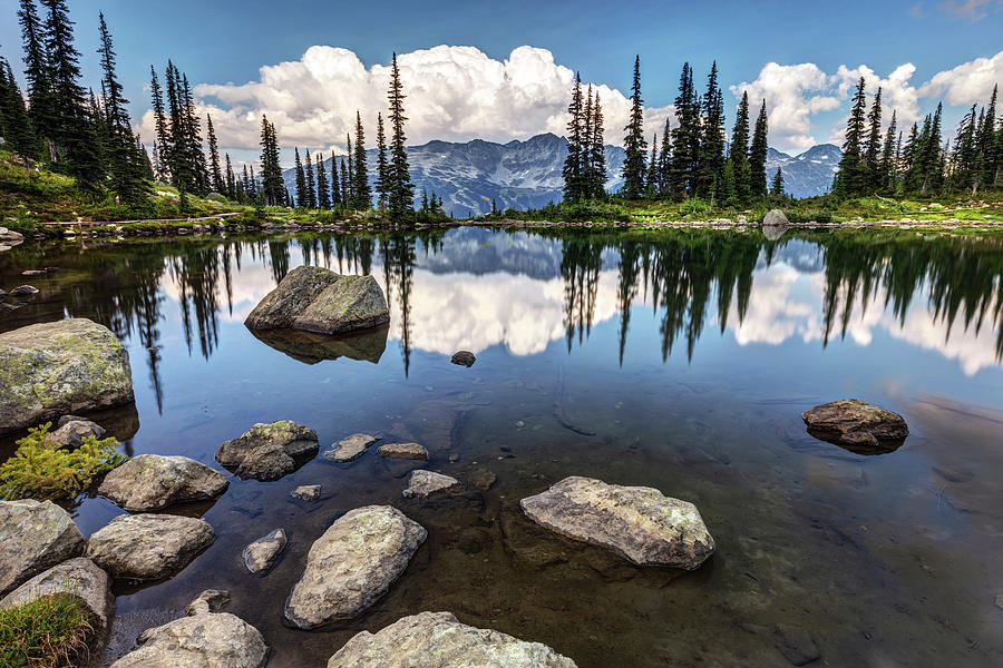 Reflection at Harmony Lake on Whistler Mountain Photograph by Pierre Leclerc Photography