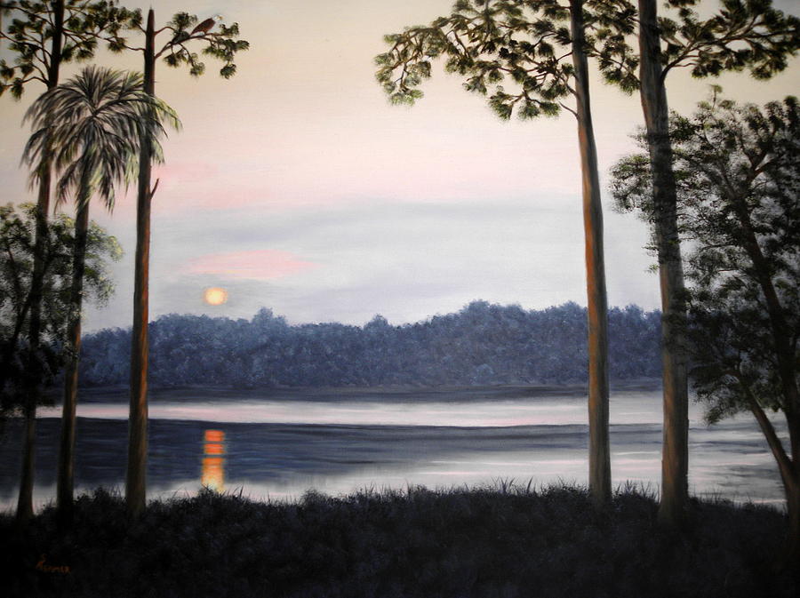 Reflection at Sunset Painting by Sandy Hemmer