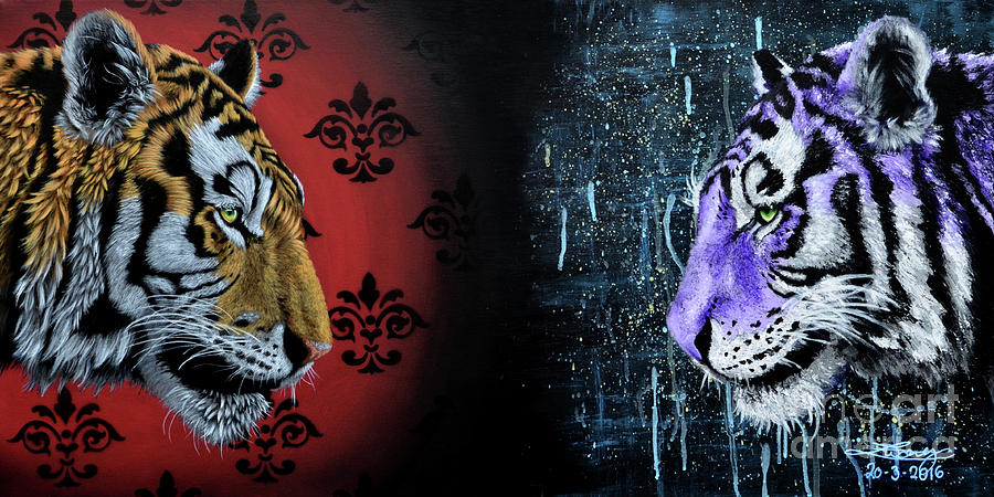 Tiger Painting - Reflection by Elise Wong Tiger Painting - Reflection by Elise Wong