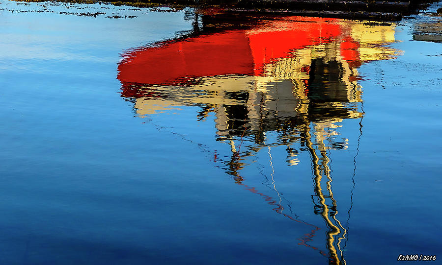 Reflection of a Fishing Boat Photograph by Ken Morris