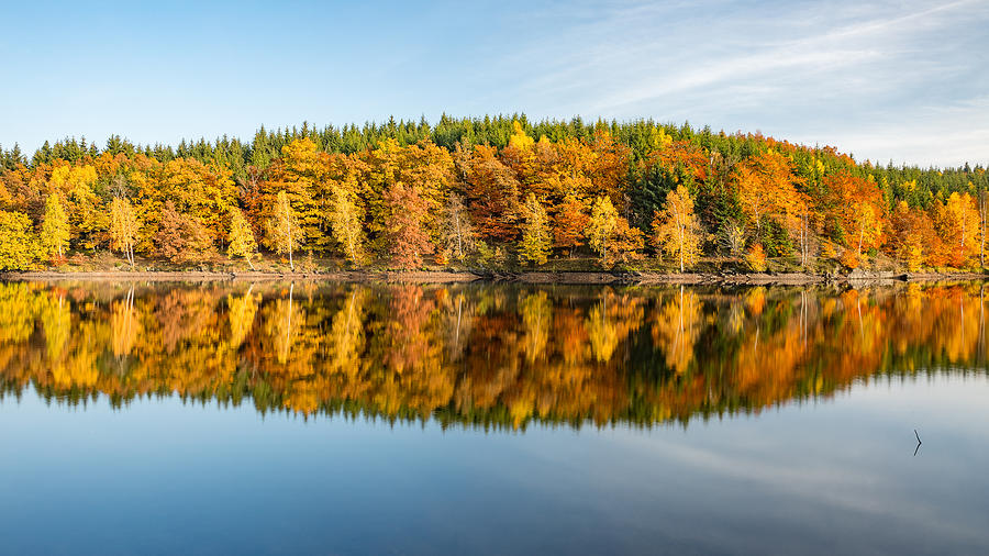Reflection of autumn Photograph by Andreas Levi