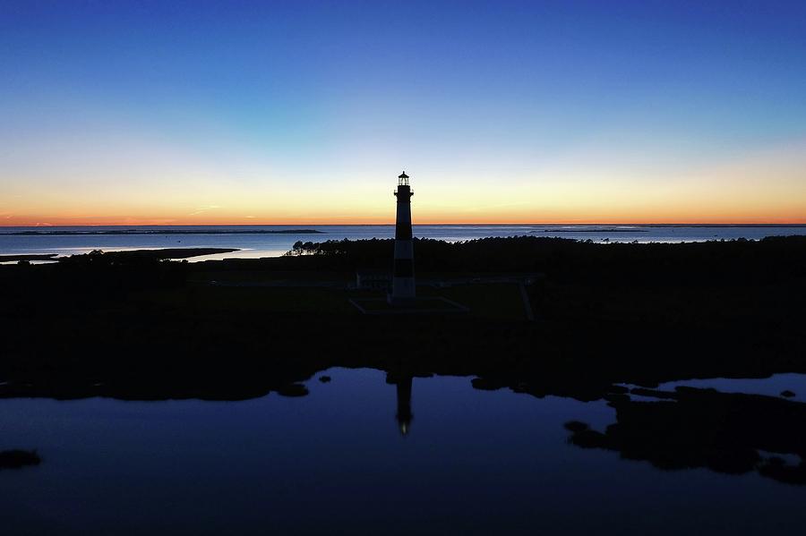 Reflection Of Bodie Light At Sunset Photograph