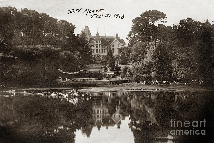 Hotel Del Monte Photograph - Reflection of Hotel Del Monte  reflection in the lake 1913 by Monterey County Historical Society