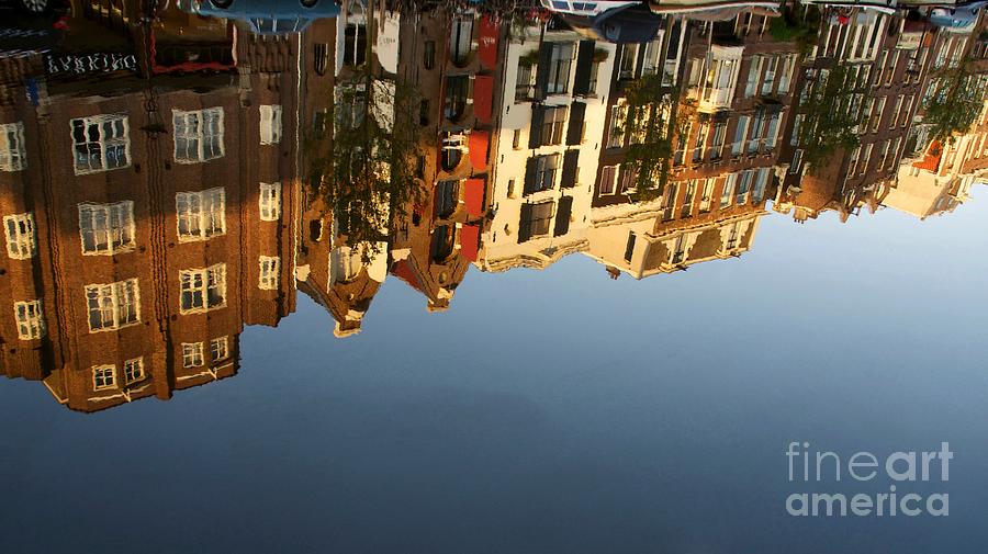 Abstract Photograph - Reflection of houses. Amsterdam. Netherlands. Europe by Bernard Jaubert